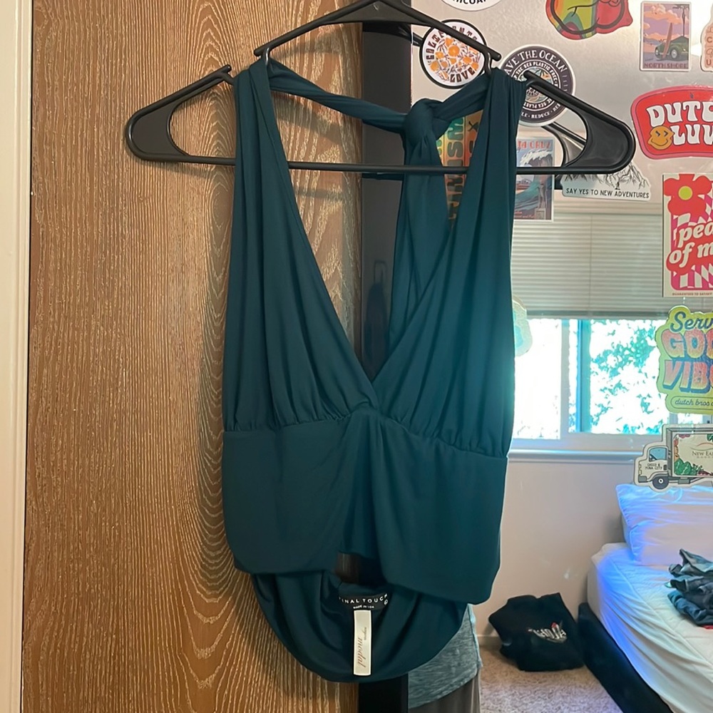 Teal halter top
